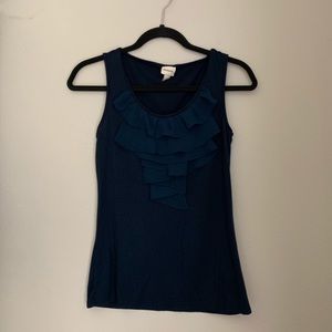 Navy Ruffle Tank